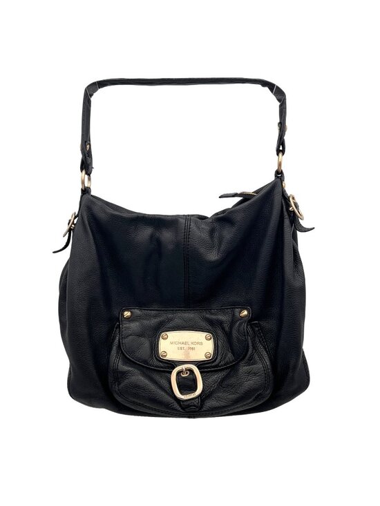 Michael Kors Handbags - Michael Kors Soft Black Leather Shoulder Bag Purse Gold Tone Hardware 14"x12"x4"
